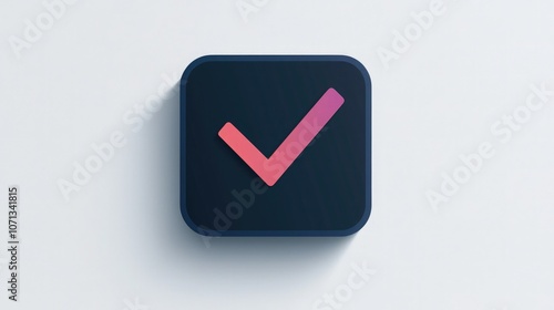 A modern checkmark icon on a dark background, symbolizing approval, completion, or positive affirmation.