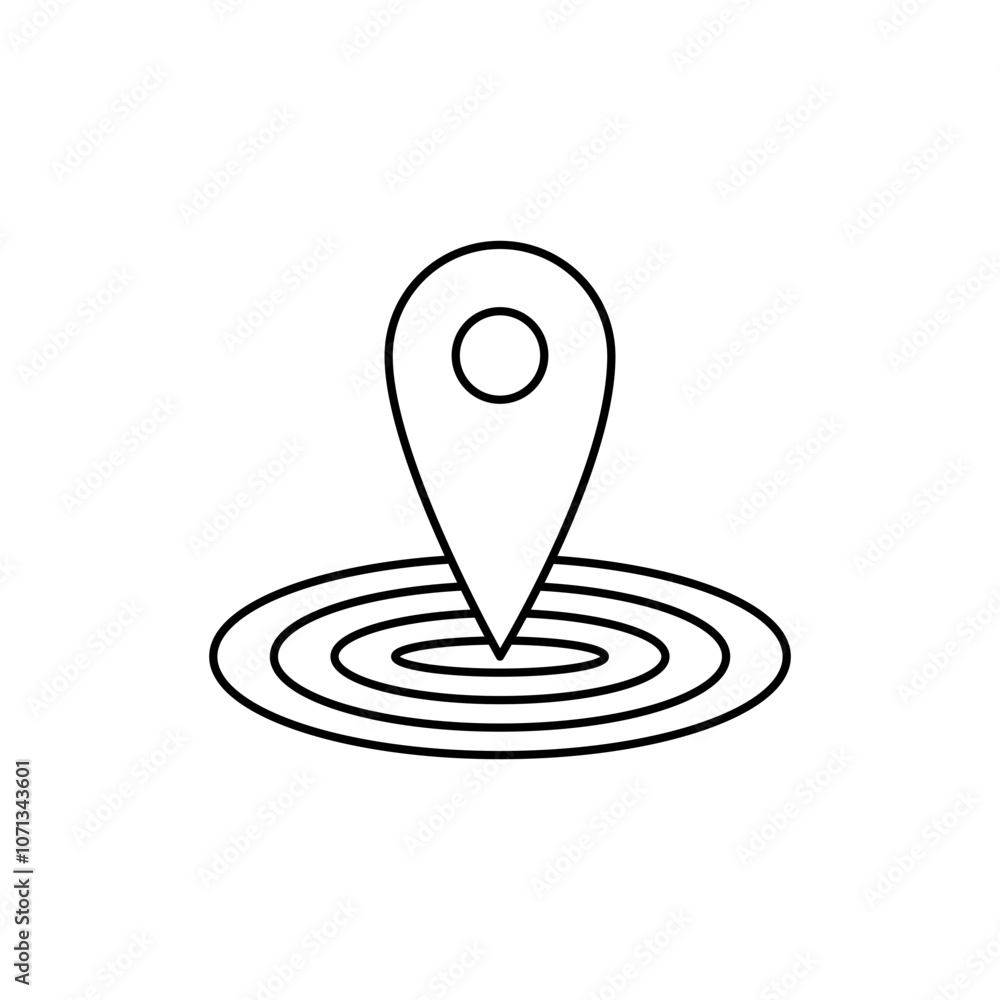 Area icons around the location, line icon Maps & Navigation Area icons around the location, line icon Maps & Navigation
