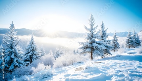 Wallpaper Mural Winter Wonderland: Serene Snowy Mountains and Peaceful Forests Torontodigital.ca