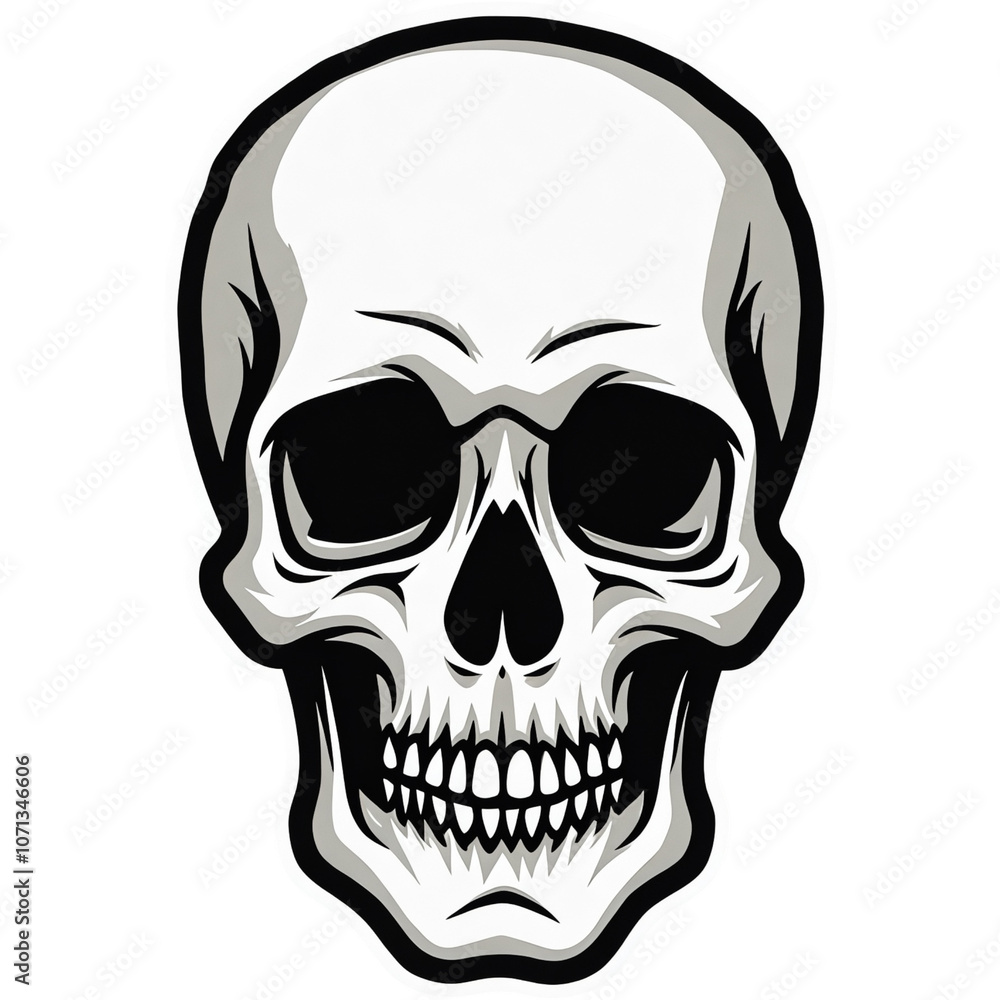 Fototapeta premium Skull with a black nose and mouth sticker design