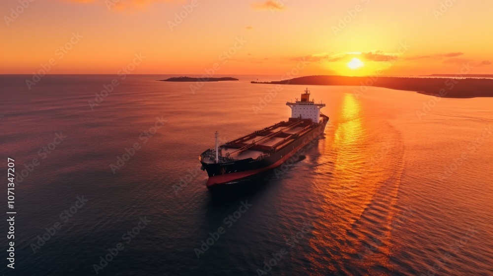 Cargo Ship at Sunset Cargo Ship at Sunset