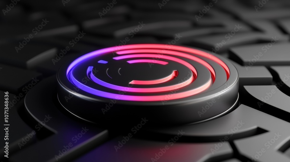 Abstract Neon Circle Tech Design