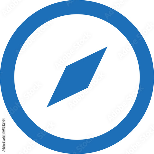 A Simple Blue Compass Icon Representing Navigation and Direction in Outdoor Adventures and Travel