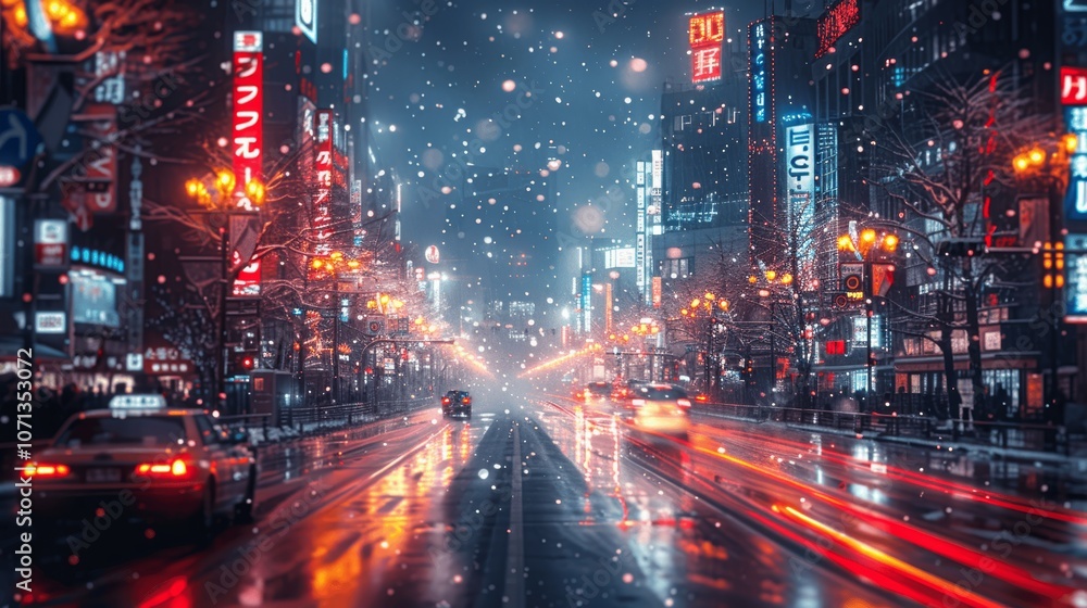 Dynamic Cyberpunk Cityscape with Augmented Reality Elements and Holographic Advertising Dynamic Cyberpunk Cityscape with Augmented Reality Elements and Holographic Advertising