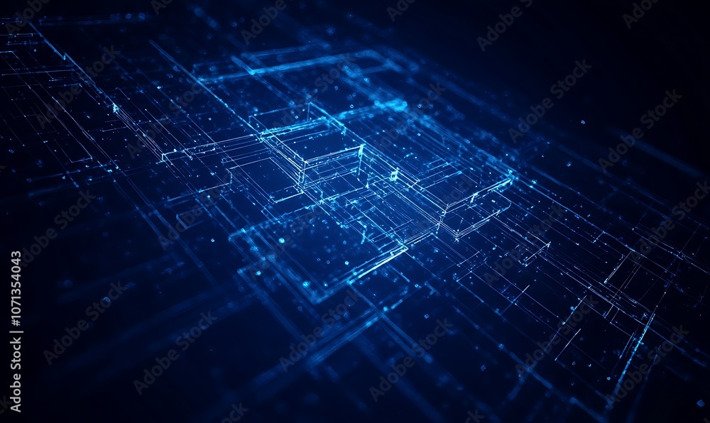 A futuristic digital landscape featuring interconnected blue lines and glowing particles against a dark background, representing technology and data flow. A futuristic digital landscape featuring interconnected blue lines and glowing particles against a dark background, representing technology and data flow.