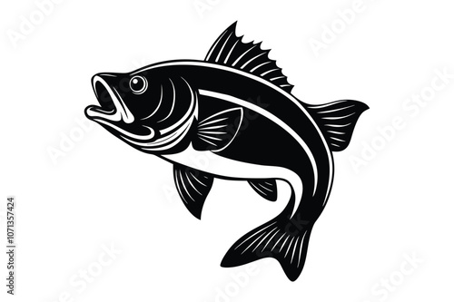 bass fish silhouette vector illustration