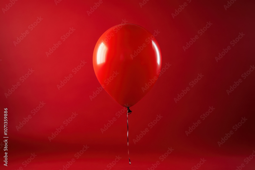 A single red balloon stands against a solid red background, creating a striking visual effect. A single red balloon stands against a solid red background, creating a striking visual effect.