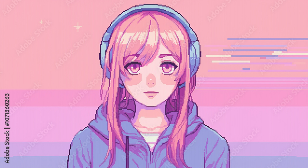 Lofi Anime illustration design Lofi Anime illustration design