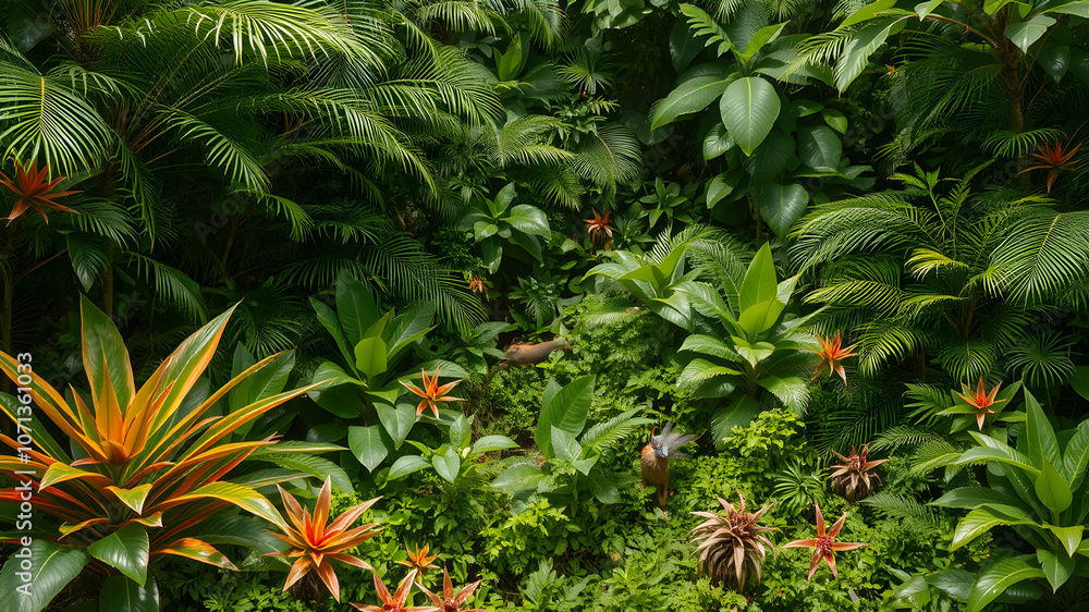 Tropical jungle with native plants from Puerto rico Tropical jungle with native plants from Puerto rico