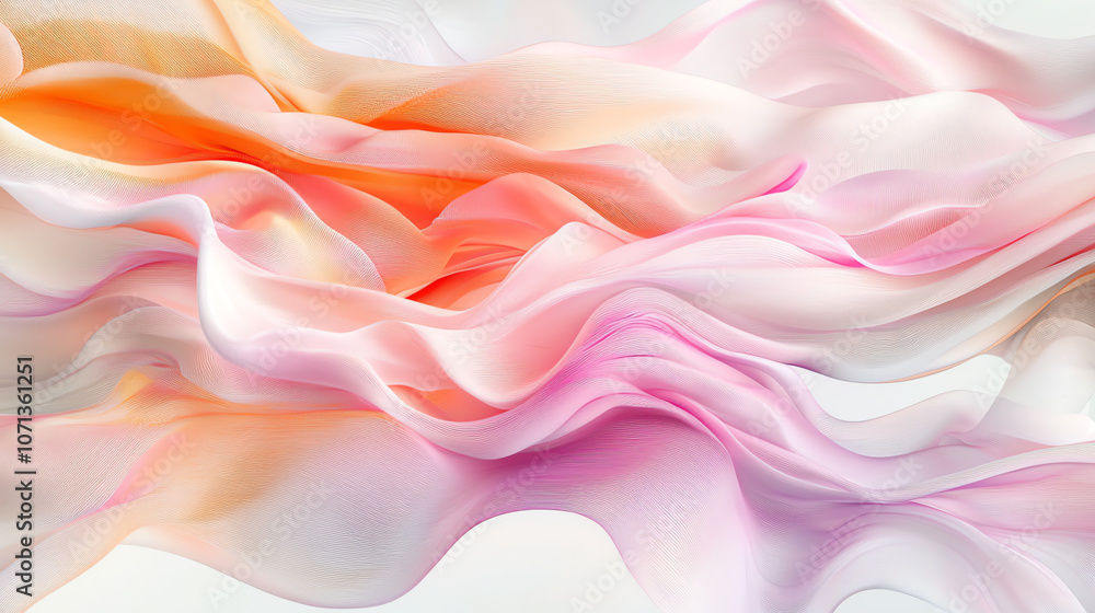 Fototapeta premium abstract background with smooth wavy lines in pink and white colors