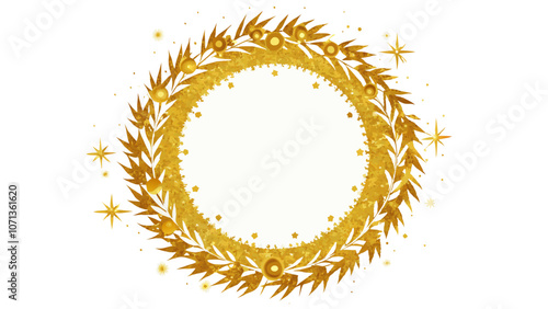 Golden Sparkle Wreath Symbolizing Abundance and Festivity. Perfect for: Christmas, New Year's, Winter Solstice