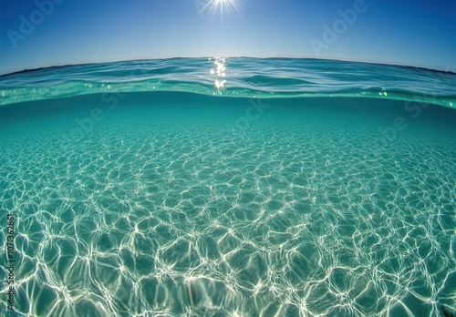 Tranquil Turquoise Ocean with Gentle Ripples