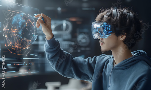 Interactive Holographic Learning: Students and Teachers Using VR, AR, and AI in a Futuristic Classroom with Models, Digital Maps, and Virtual Worlds for Immersive Education photo