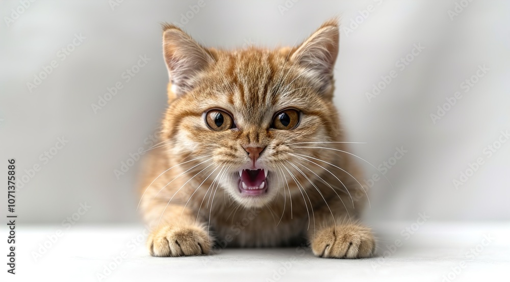 Angry funny ginger cat isolated on transparent Angry funny ginger cat isolated on transparent