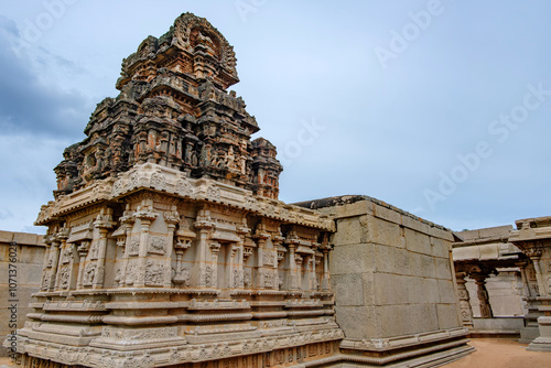 The Hazara Ramachandra Temple at Hampi India. Dedicated to Lord Rama, it was built in the early 15th century by King of Vijayanagara, Devaraya II. photo