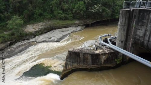 River flow at a hydroelectric power plant