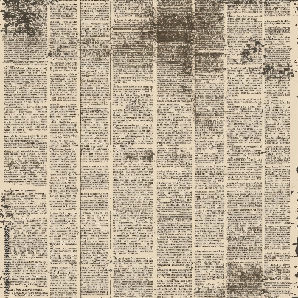 Obraz premium Grungy newsprint texture, text overlay area, flat design illustration