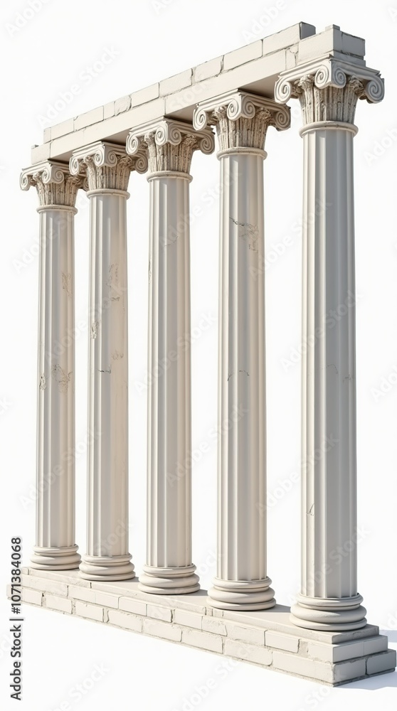 Greek architectural columns isolated on a white background Greek architectural columns isolated on a white background