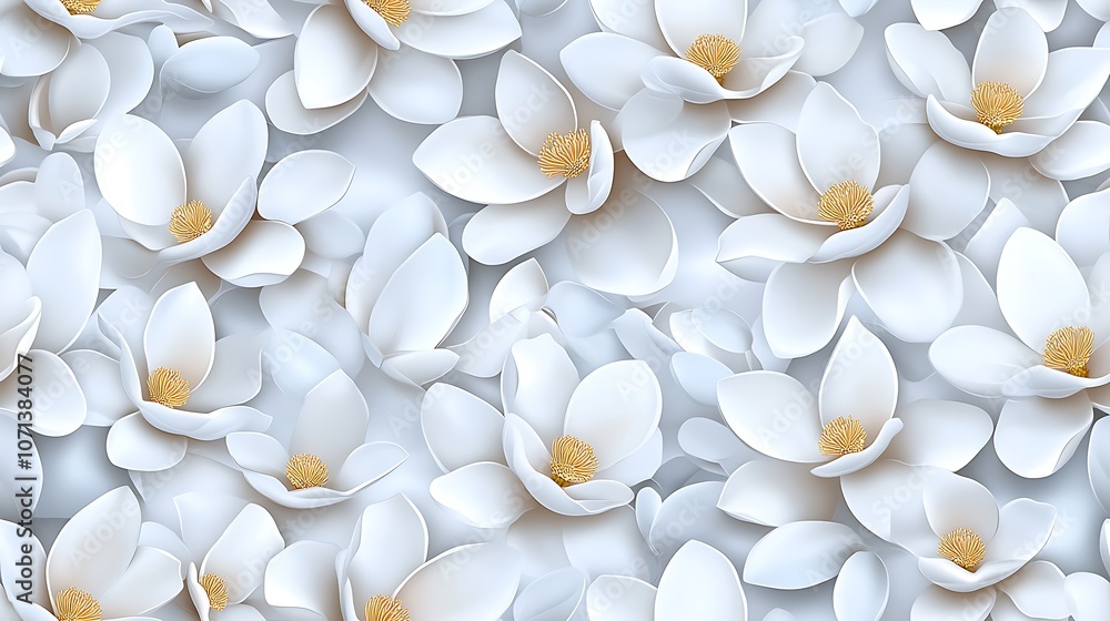 Fototapeta premium Soft Magnolia Flower Pattern for Seamless Design