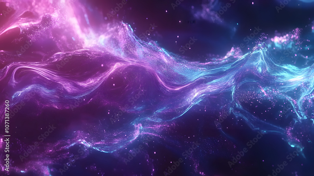 Abstract cosmic background with blue and pink glowing nebula. Abstract cosmic background with blue and pink glowing nebula.