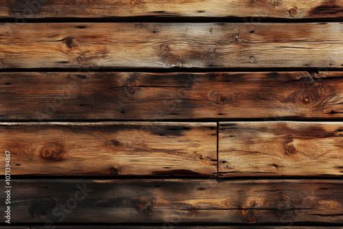 Close-up of horizontal wooden planks showing signs of weathering, age, and remnants of faded paint.