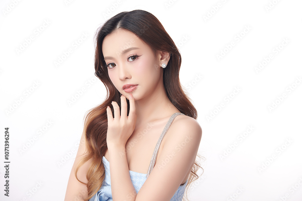 Beautiful young asian woman with clean fresh skin on white background, Face care, Facial treatment, Cosmetology, beauty and spa, Asian women portrait. Beautiful young asian woman with clean fresh skin on white background, Face care, Facial treatment, Cosmetology, beauty and spa, Asian women portrait.