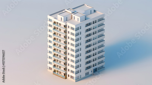 High-Rise Apartment design 3d Isometric