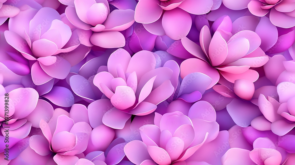 Obraz premium Elegant Pink Magnolia Seamless Pattern Design