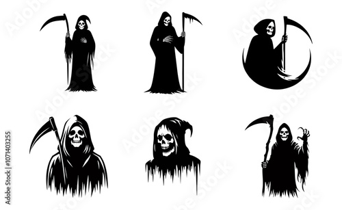 grim reaper black white silhouette