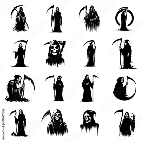 grim reaper black white silhouette