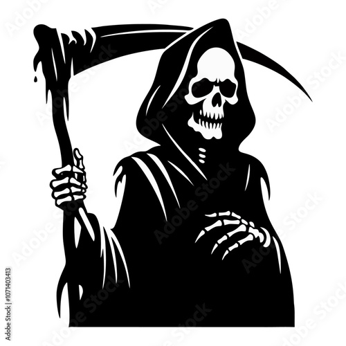 grim reaper black white silhouette