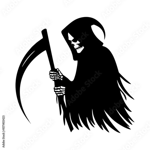 grim reaper black white silhouette