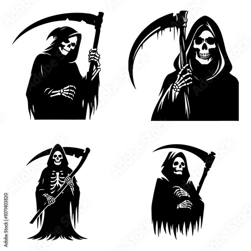 grim reaper black white silhouette