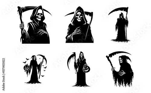 grim reaper black white silhouette