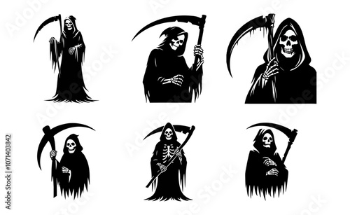 grim reaper black white silhouette