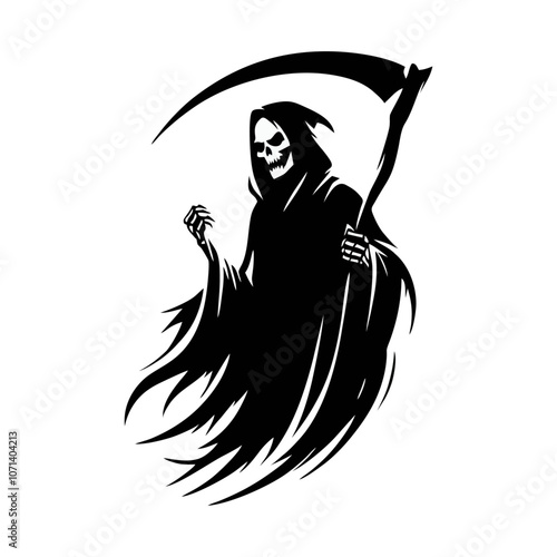 grim reaper black white silhouette