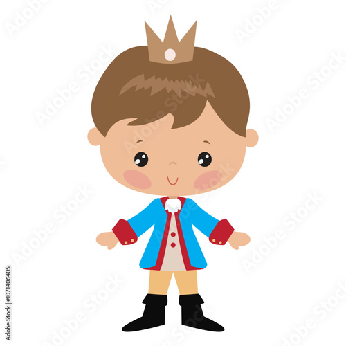 Cute  prince boy vector cartoon illustration