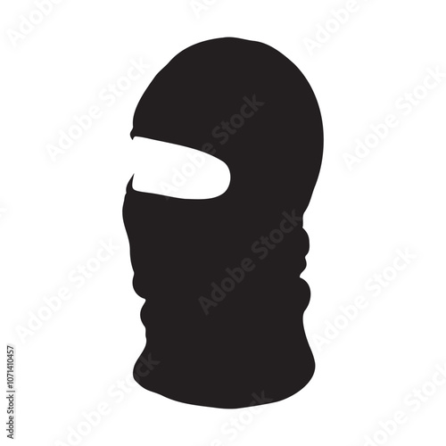 Men Criminal Knit Insulated Face Mask Silhouette Vector Illustration