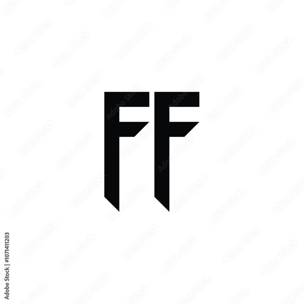 Obraz premium FF monogram logo design letter text name symbol monochrome logotype alphabet character simple logo