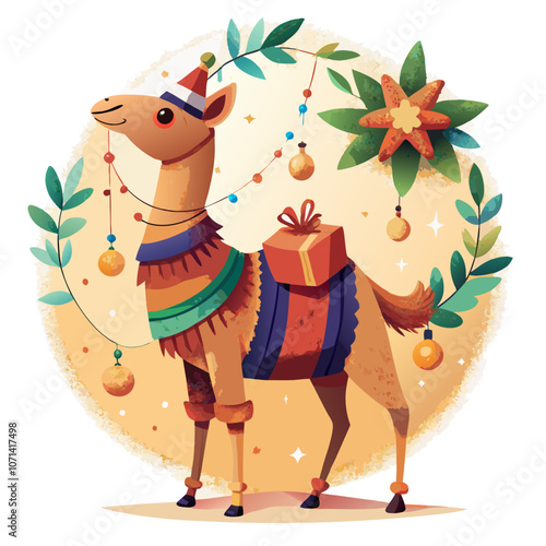 Christmas Llama with Gifts 