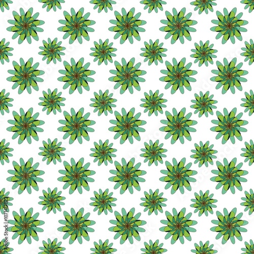 Green floral pattern and background.