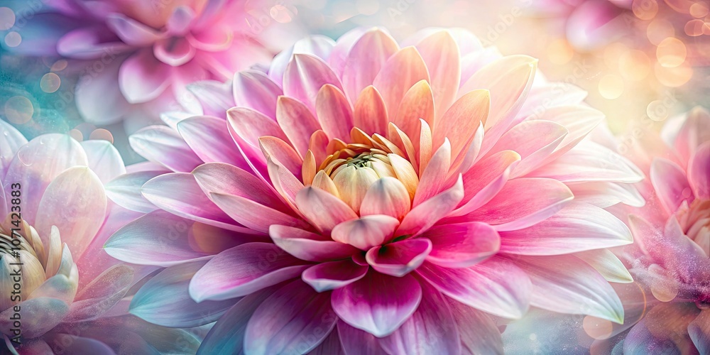 Obraz premium Abstract Double Exposure of Vibrant Pink Flower Petal Texture | Soft Natural Hues in Botanical Macro Photography | Nature's Artistic Patterns and Textures Exploration