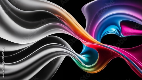 Ethereal liquid waves with a blend of neon colors, smoky and translucent, in a calm and mesmerizing flow, glowing slightly.