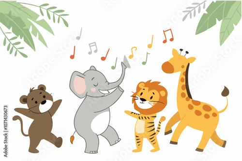 Photography set of cartoon animals