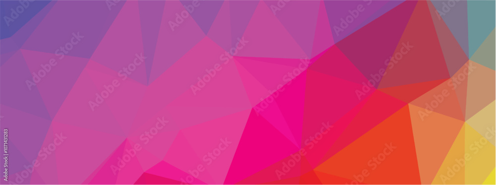 Obraz premium Gradient multicolor polygon pattern. Low poly design. Vector illustration 