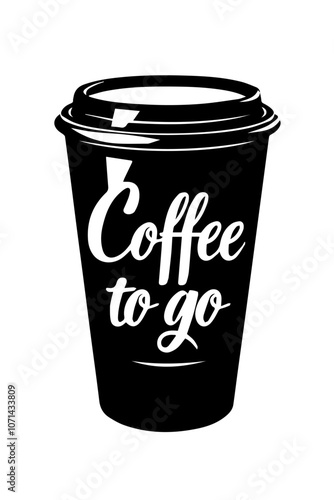 Monochrome coffee cup with 