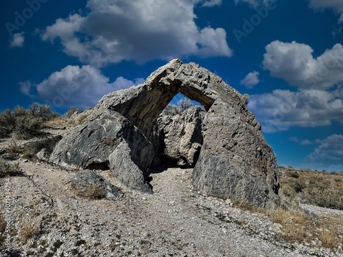 The Chinese Arch in the Golden Spike National Historical Park in Utah. photo