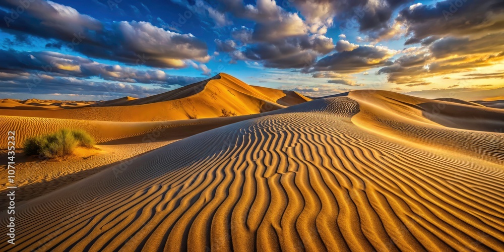 Naklejka premium Low-Angle View of Wind-Sculpted Dunes with Dynamic Shadows in Urban Exploration Photography
