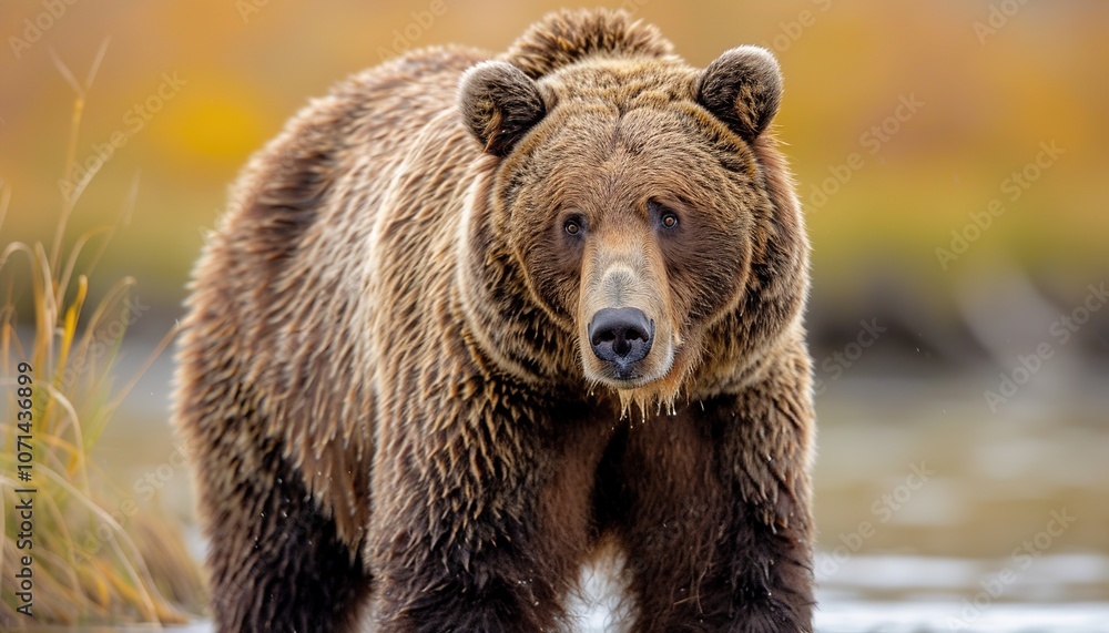 Fototapeta premium Ferocious brown grizzly bear on a transparent 