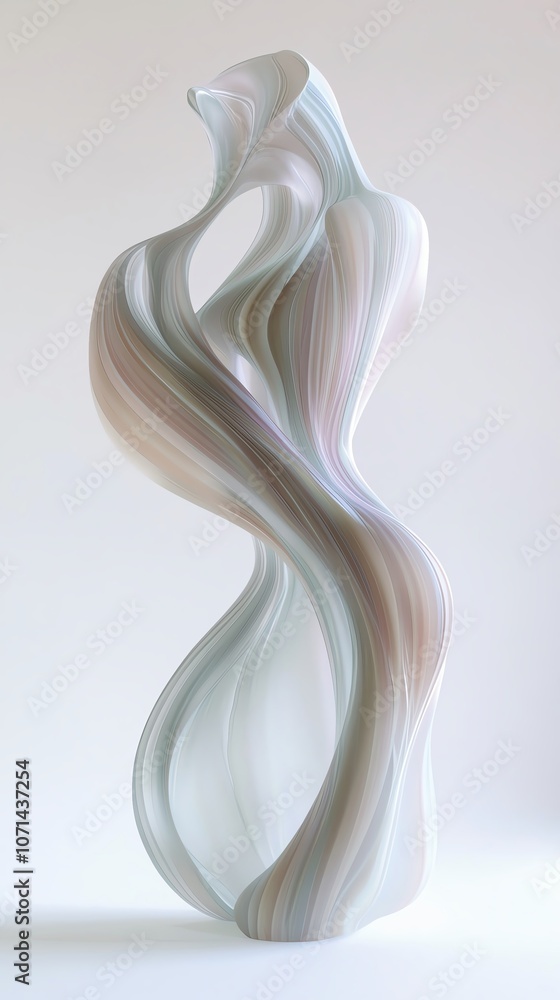 Obraz premium Stylish abstract sculpture on white background